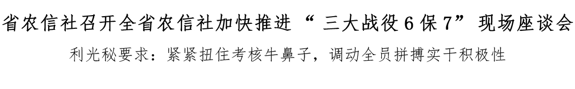 省农信社召开全省农信社加快推进“三大战役6保7”现场座谈会