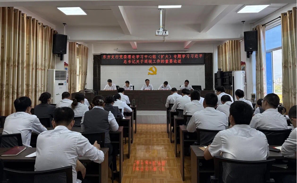 海南农商银行东方支行召开党委理论学习中心组（扩大）学习会，专题学习习近平总书记关于巡视工作的重要论述