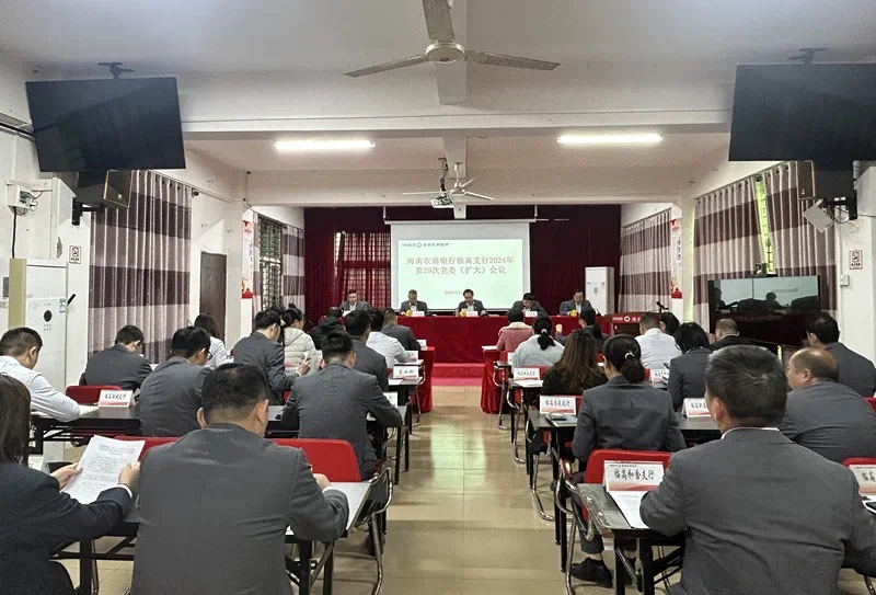 海南农商银行临高支行召开党委（扩大）会议 传达学习习近平总书记在听取海南省委和省政府工作汇报时的重要讲话精神