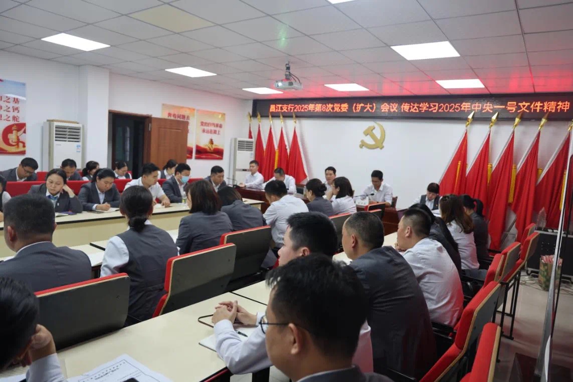 海南农商银行昌江支行召开党委（扩大）会议，传达学习2025年中央一号文件精神