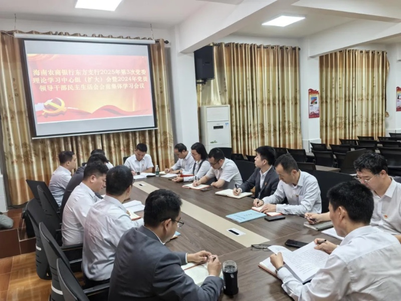 海南农商银行东方支行党委理论学习中心组召开2025年第3次集体学习会