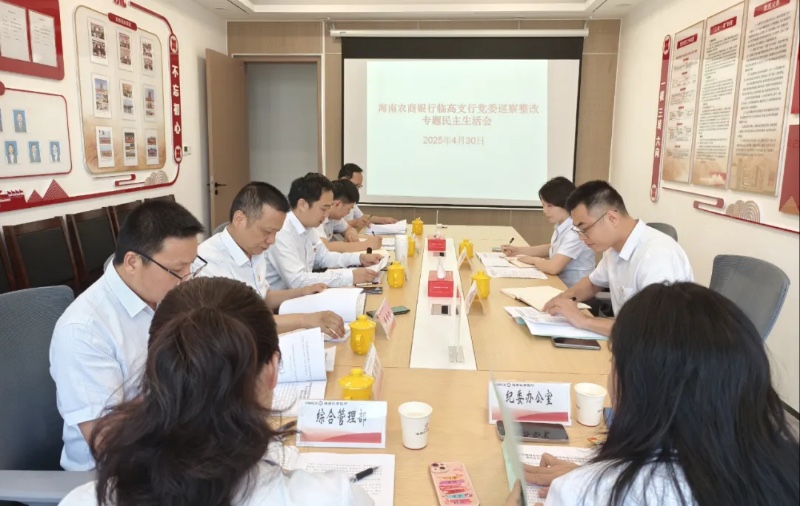 海南农商银行临高支行党委召开巡察整改专题民主生活会