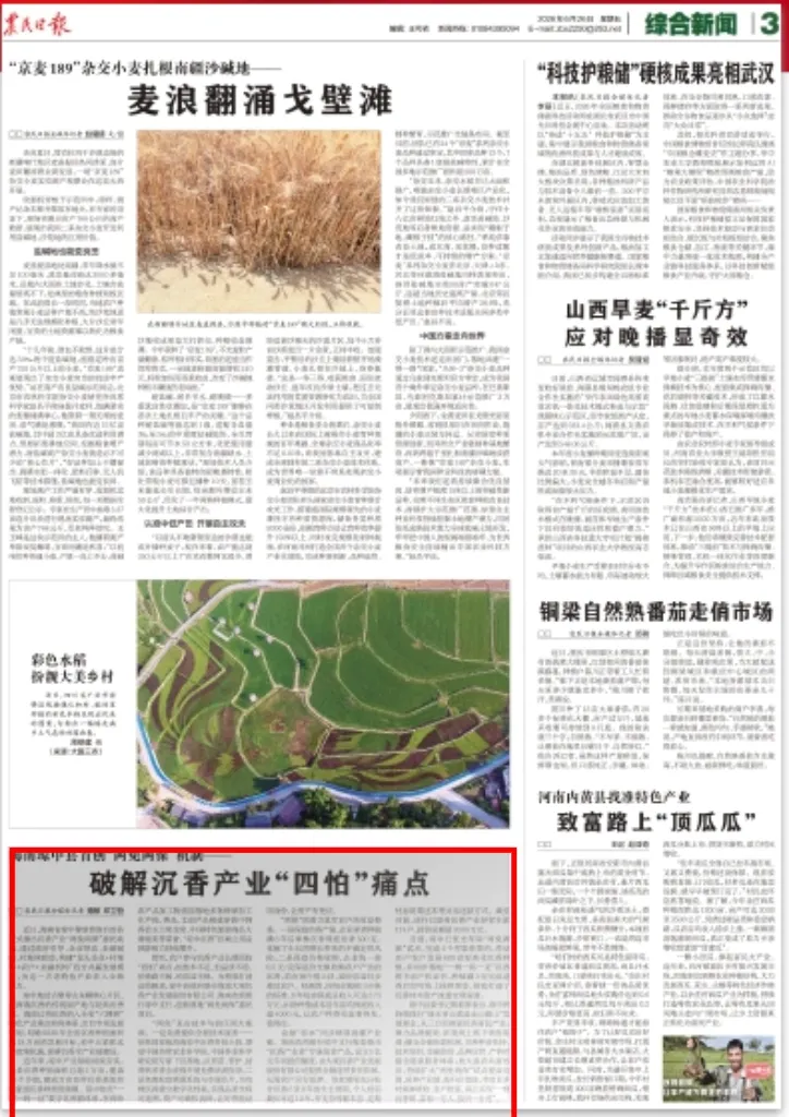 海南琼中县首创“两免两保”机制——破解沉香产业“四怕”痛点